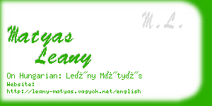 matyas leany business card